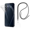 Coque Et Tour De Cou Pour Samsung Galaxy A16 - TPU Souple Transparent Cordon Noir Réglable Phonillico®