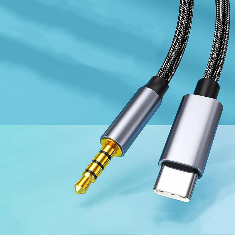 AUX USB Type C To 3.5mm Audio Connection Adapter Cable for Car Speaker Earphones Dual Plug Audio Cable Android with Type C PortGood Product