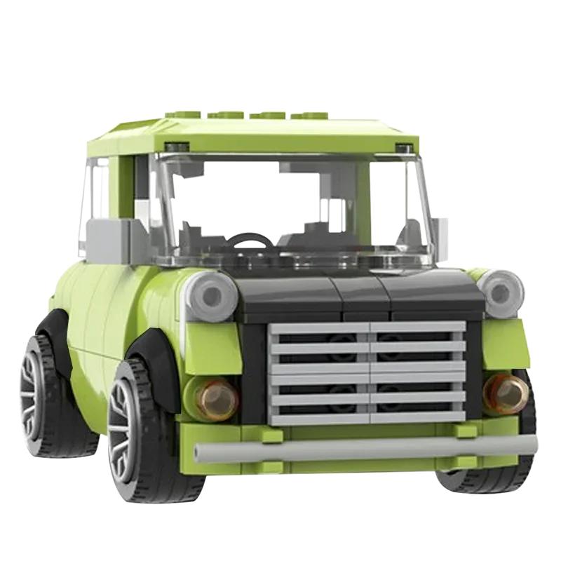 Idea Filmová série Cestovní vozidlo Stavebnice MOC Model Mr. Beanova zelená Mini Cooper Hračka pro děti na sestavení Dárková sada k narozeninám