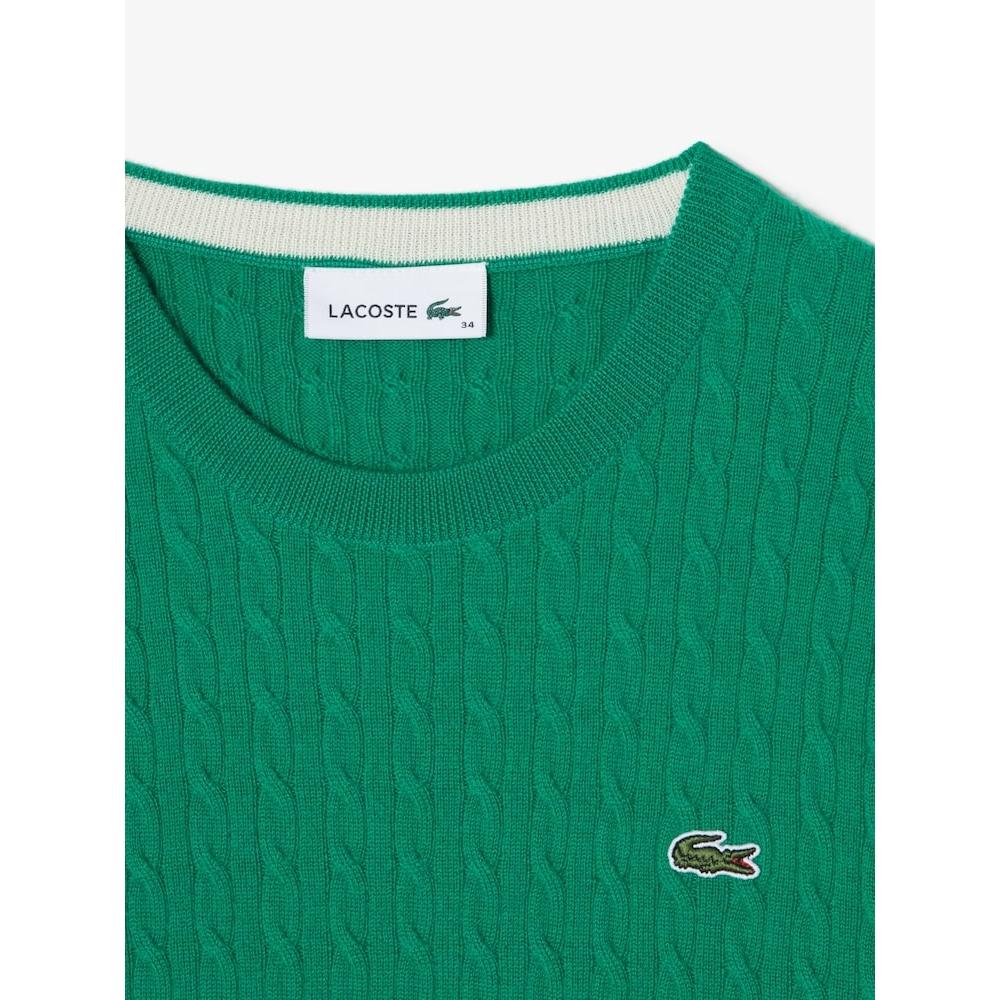 LacoSte Women S Cable Crewneck Sweater Af073e 54n Ldm q2nAf073e 54nLdm