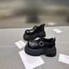 Muffin platform retro British style big head small leather shoes commuting simple and versatile loafers women's 2024 spring new models