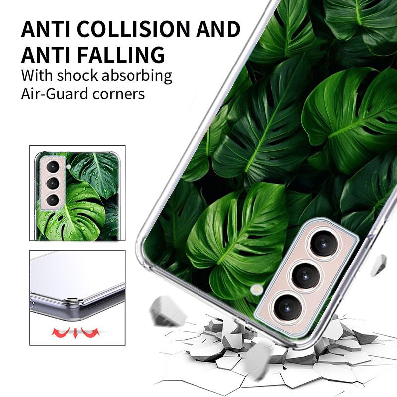 Botanical Background Phone Case For Samsung Galaxy S25 Edge S24 S23 FE S21 S20 S10 Plus S22 S26 Ultra Cover Clear Cases TPU Capa