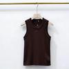Nanyou 26 Spring/Summer Women's Embroidered Logo Casual Vest - Basic, Solid Color, Versatile Style