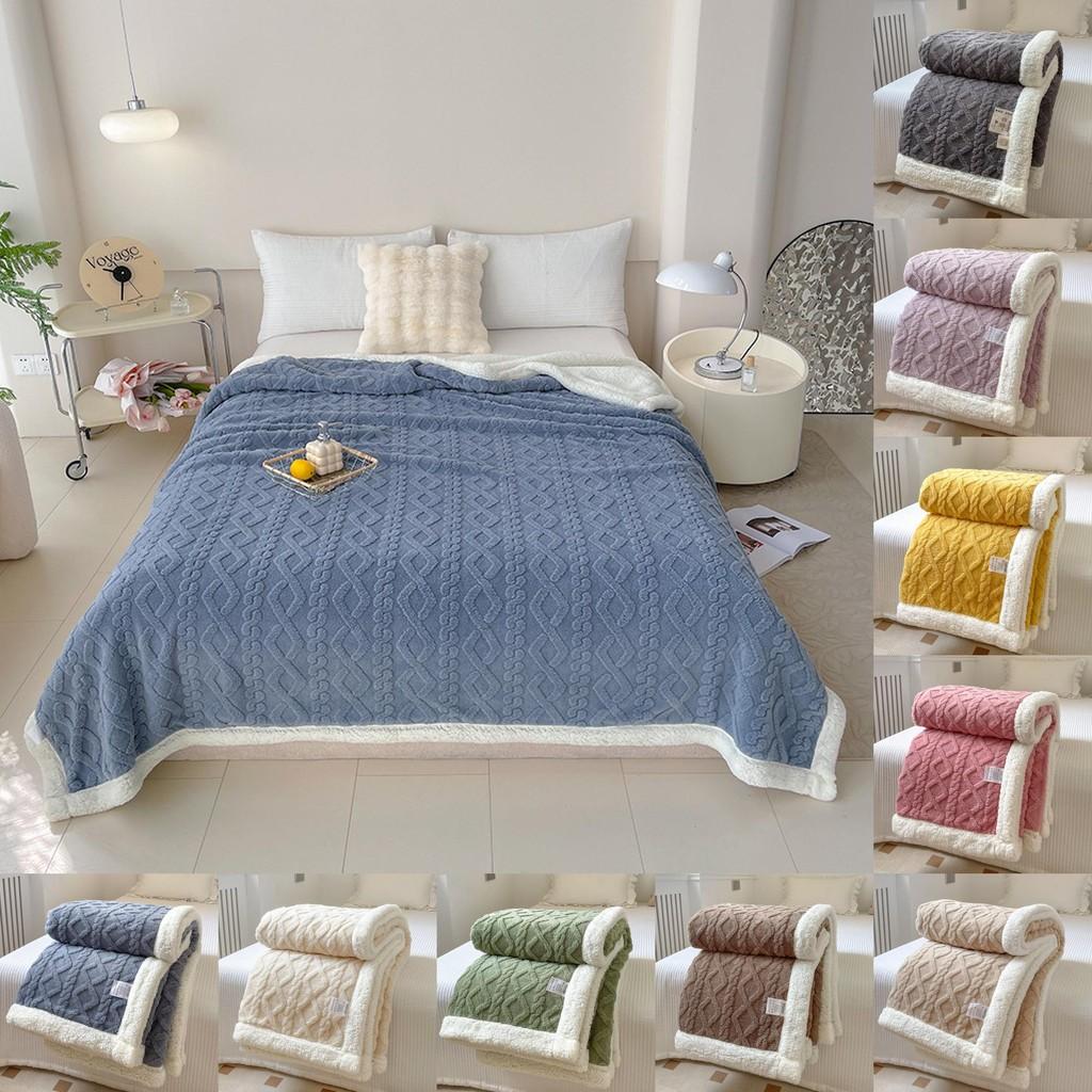 Thickened Winter Blanket Double Sided Fluff Plush Double Layer 3d Bed Sofa Warm