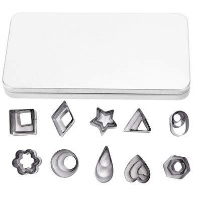 30Pcs Cookies Mold Stainless Steel Mini Geometric Pattern Exquisite Workmanship Biscuits Cutting Mold
