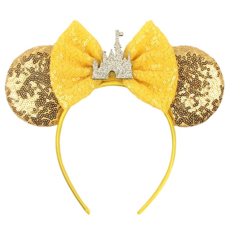 Disney Glänzendes Schloss Mausohren Stirnband Jungen Mädchen Festival Party Cosplay Haarband Frauen DIY Haarschmuck Cartoon Geschenk