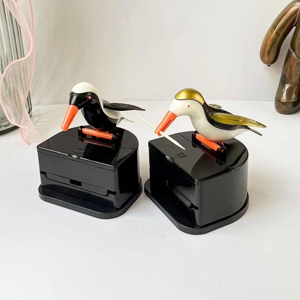 Cute Little Bird Pop-Up Toothpick Box Cartoon Woodpecker Toothpick Container  Table Decoration