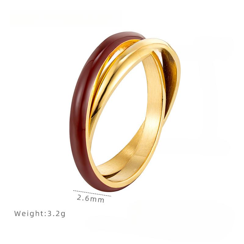

Винтажное кольцо Анкара с красной глазурью-подтеком, нишевое женское кольцо, легкая роскошь, высокое качество, титановая сталь, не тускнеет, аксессуары для ношения в несколько рядов 9