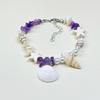 Handmade Seashell & Crushed Stone Bracelet with Lobster Clasp - Perfect Summer Travel Souvenir
