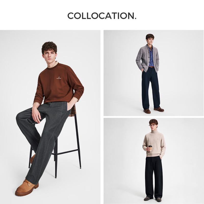Navigare Men's Brushed Casual Loose Fit Curved Leg Pants