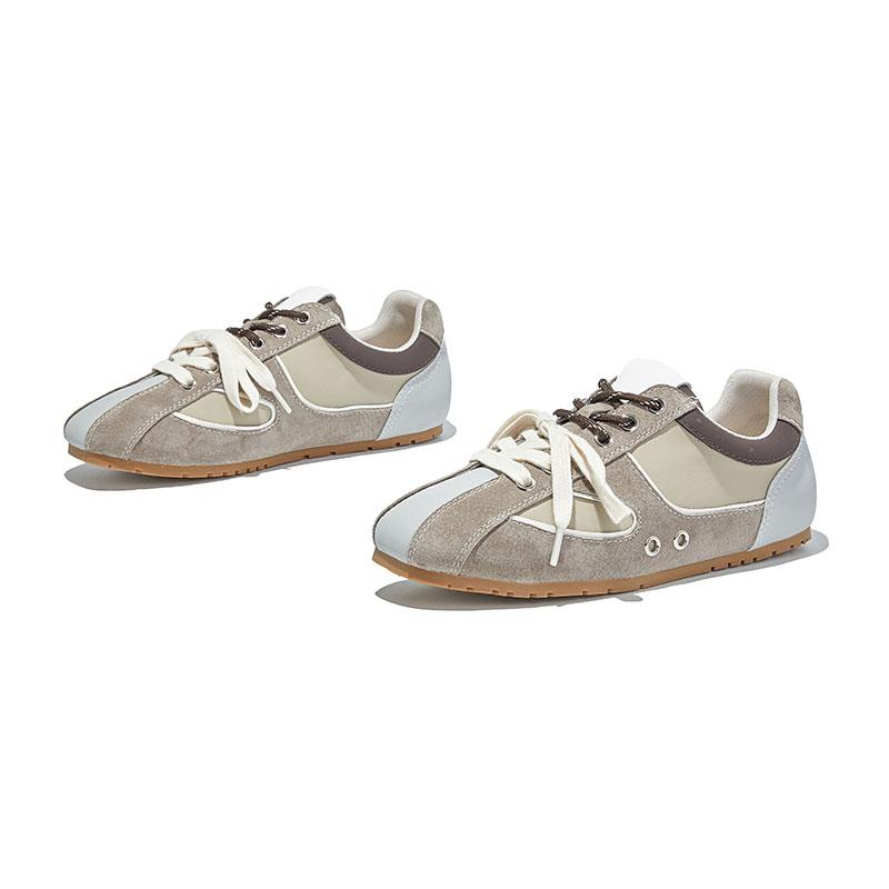 Fashion AIYUQI Women's Sneakers Flats 2025 New Square-Toe Colorblock Women's Virtue Training Shoes Large-Size Fashion Sneakers Female