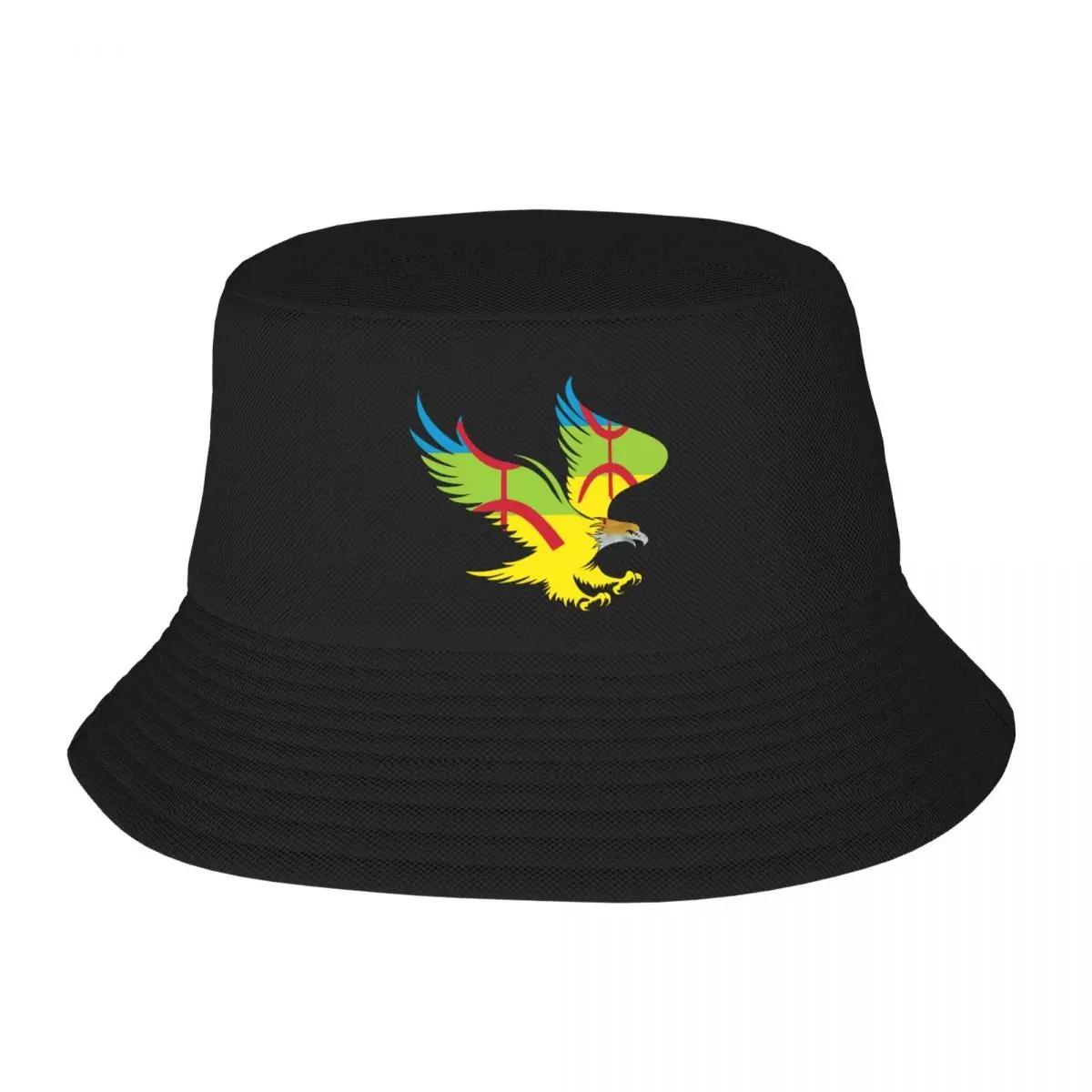 

Custom Amazigh Flag Eagle Soaring Patriotic Bucket Hat WomenUnisex Tifinagh Berber Proud Beach Sun Summer Camping Fishing Cap