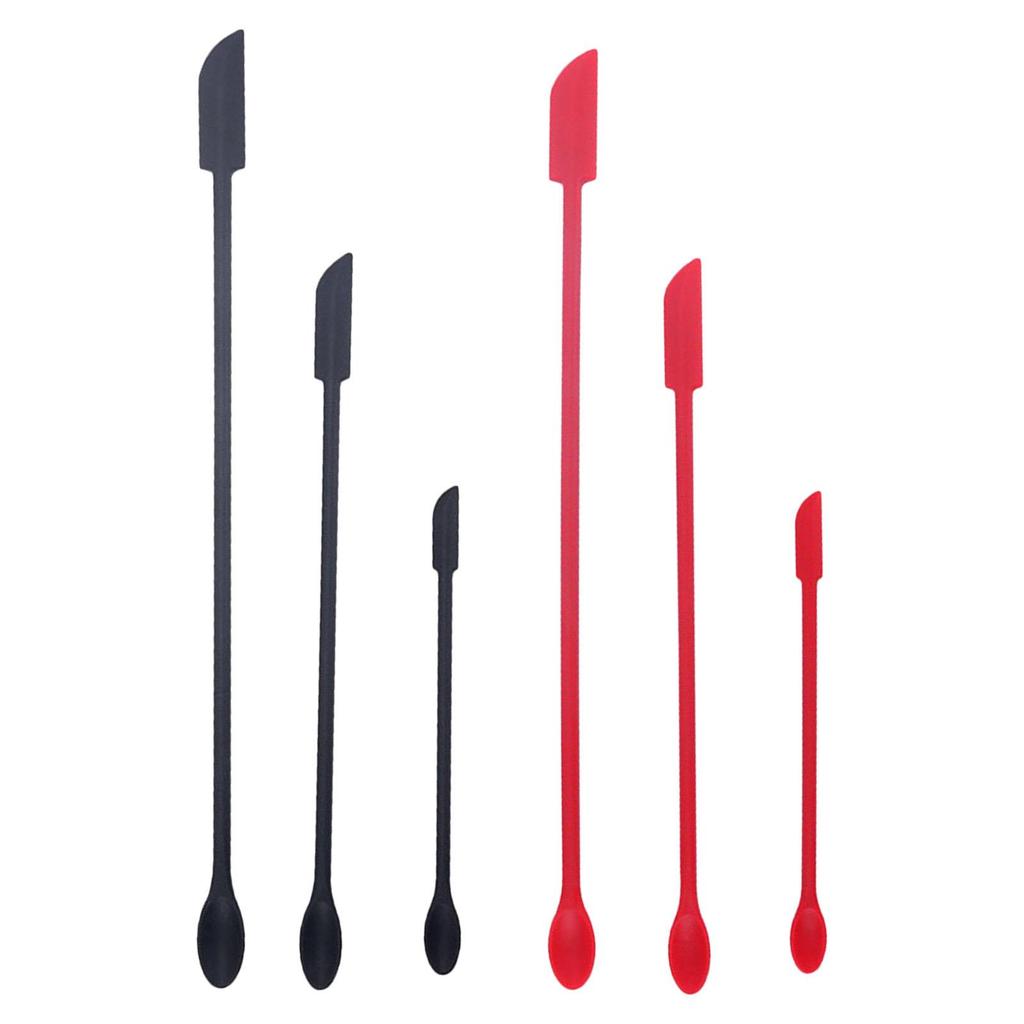 3x Mini Silicone Set for Kitchen and Beauty, Double Head, Jar , Small Makeup Spoon,