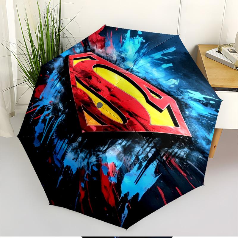 Batman Print Automatic Open Close Umbrella, Portable Foldable Umbrella, for Outdoor Commute Camping Trip, Ideal Birthday Gift