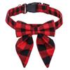 British Style Christmas Lattice Bow Dog Collar Adjustable Dog Drool Bibs Pet Dog Bow Tie  New Year