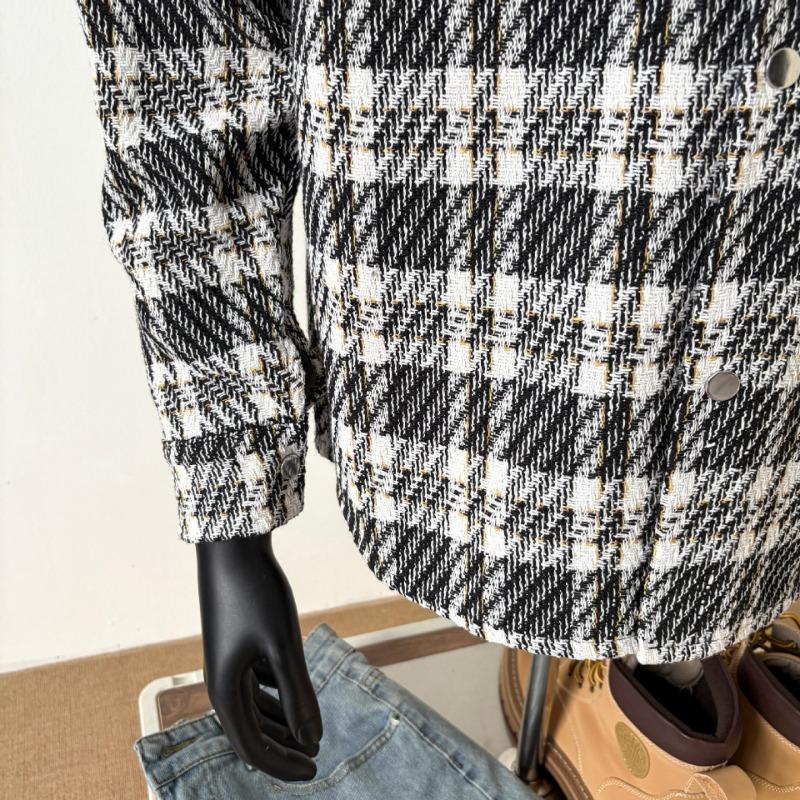 Herren S Locker Geschnittene Karierte Jacke Koreanischer Stil Mode Lässige Oberbekleidung
