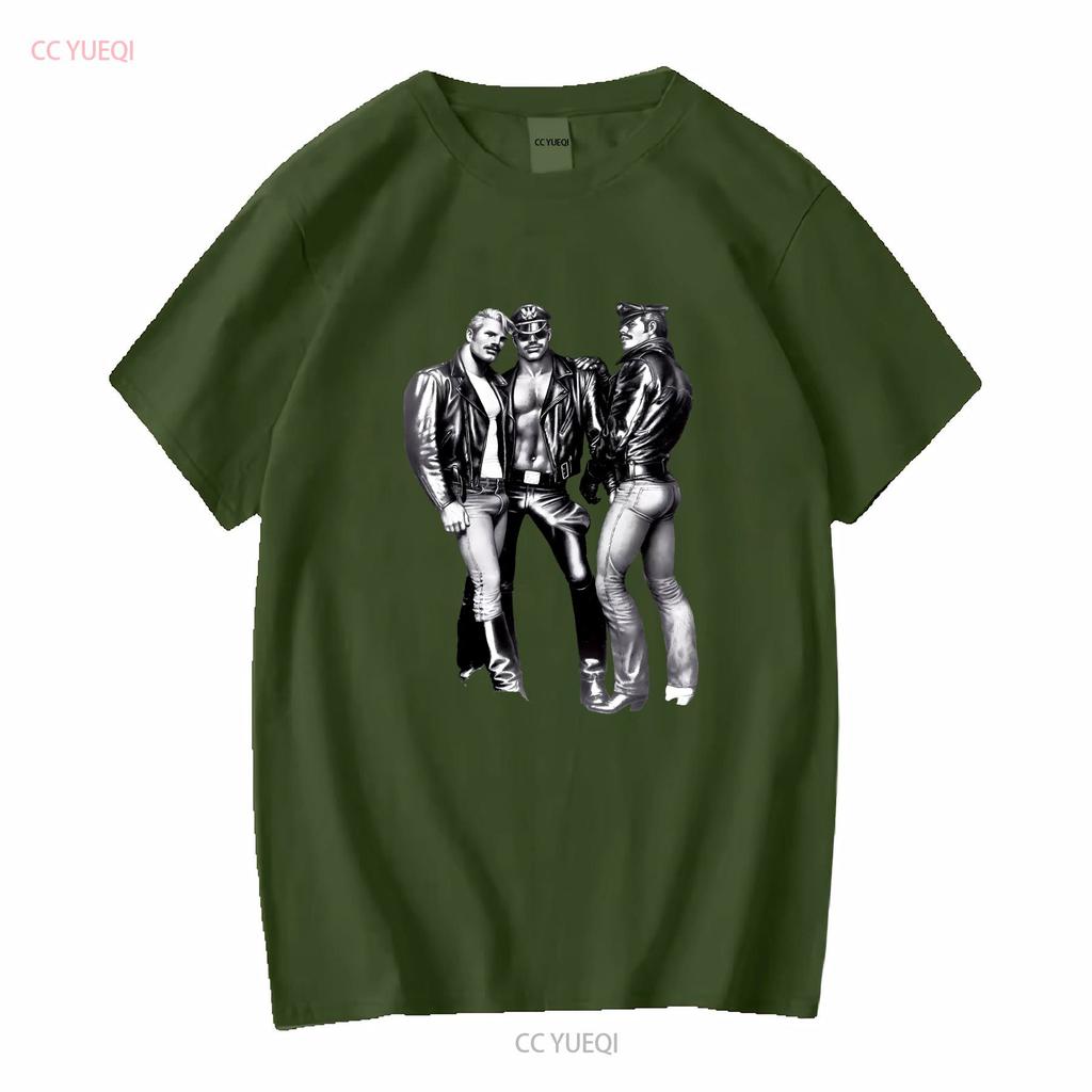 Poliziotto Gay Hunk Giocattolo Ragazzo Tom Of Finland T Shirt Giacca di Pelle Borchia 5398 Maniche Lunghe o Corte Lavaggio Vintage Elasticizzato Alla Moda