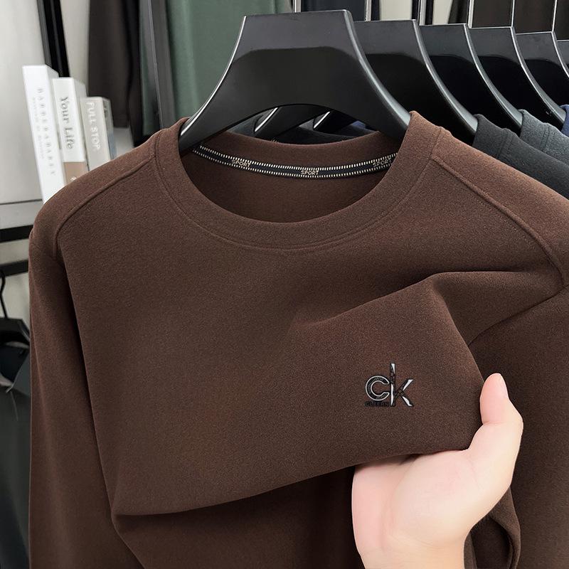Men s Casual Fleece Round Neck Long-Sleeve T-Shirt - Autumn/Winter New Style L