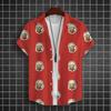 Men's Summer Short Sleeve Hawaiian Shirt Beach Holiday Print Shirt Top 100% Polyester Men's Beer Print Short Sleeve Shirt