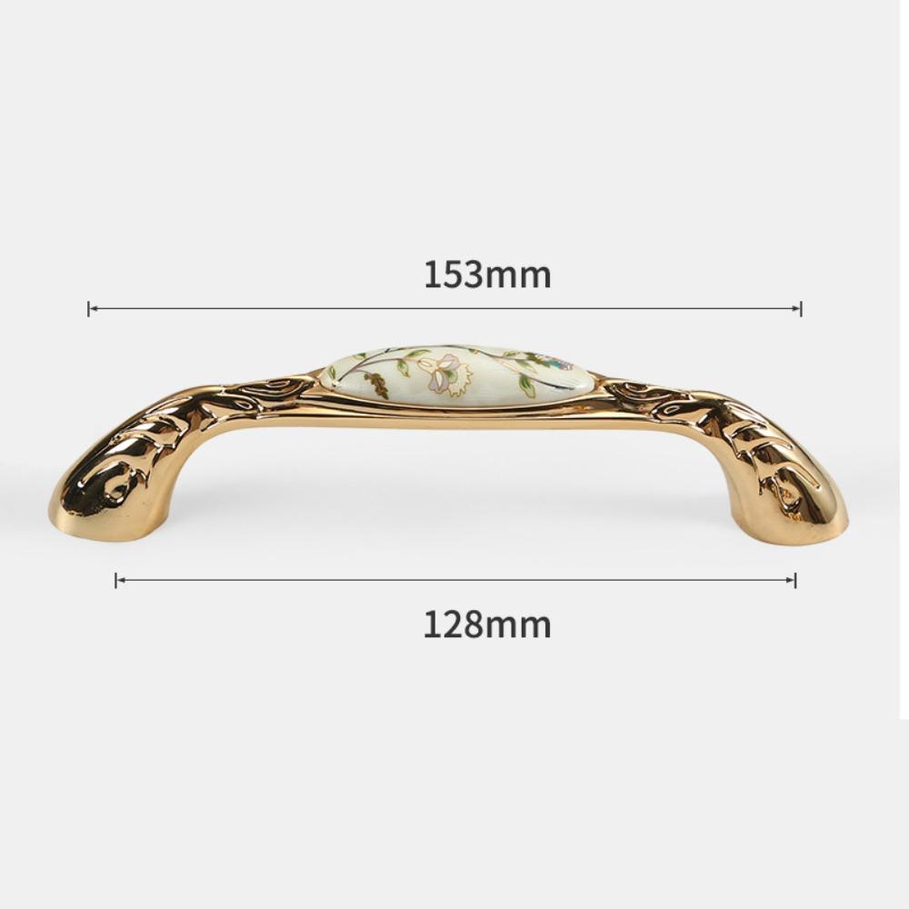 Zinc Zinc Zinc Alloy Gold Kitchen Cabinet Handle Light Luxury Ceramic Drawer Pulls  Wardrobe