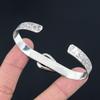 Daughters Day Deal 925 Sterling Silver Fume Agate Stone Crescent Moon New Bangle