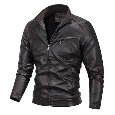 Herbst- und Winter-Herren-Plus-Samt-Lederjacke