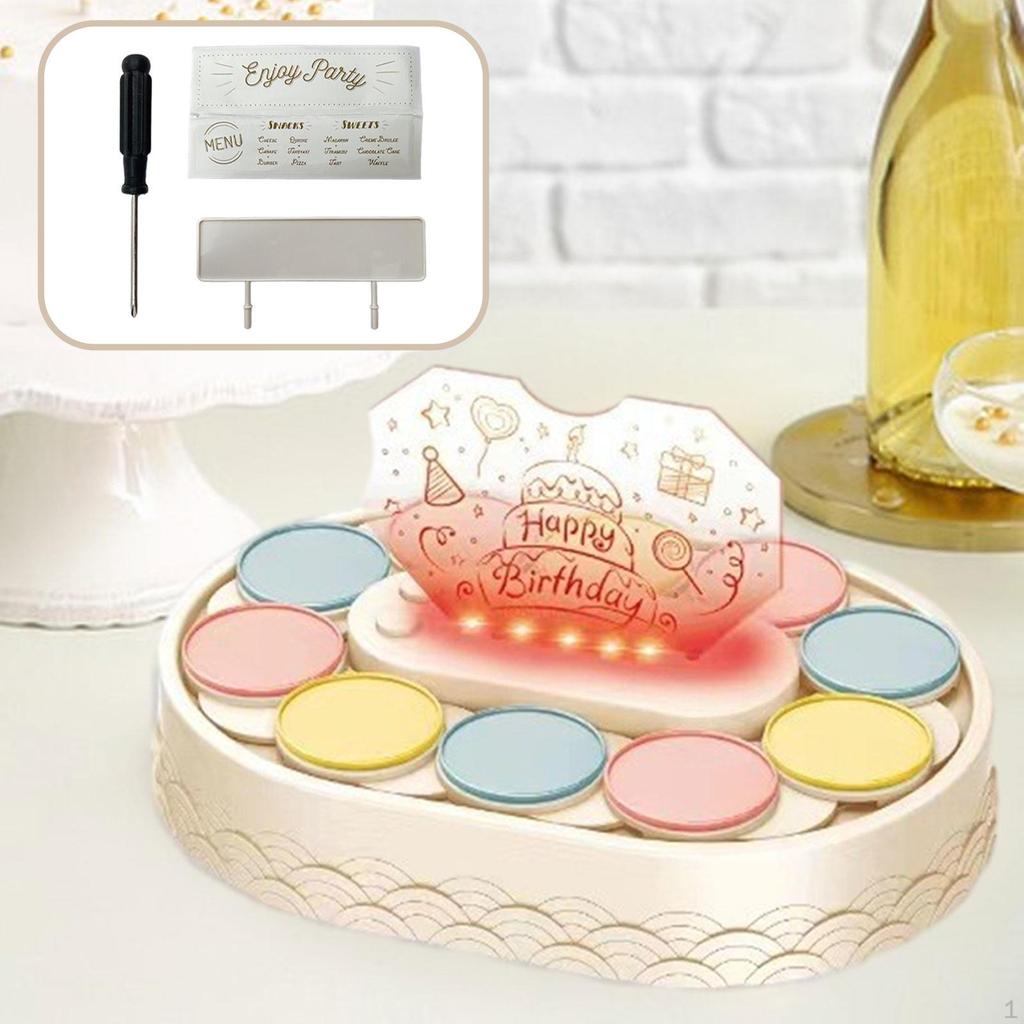 Degree Automatic Rotating Plates Carousel Cupcake Holder and Lights Music Cookie for