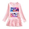 K-pop Monster Hunter Girls' Ruffle Mesh Dress - Long Sleeve Cartoon Princess Skirt