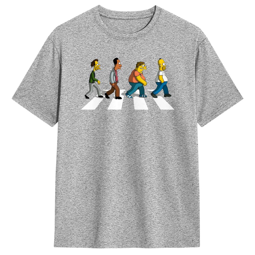 Simpsons Bar Abbey Road Tshirt Unisex Y2k Casual T Shirts Summer Round Neck Leisure Tees Print Plus Size Tops