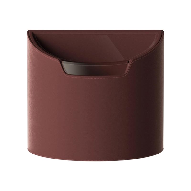 

Leather & ABS Car Trash Can Leak Proof Removable Inner Bucket Small Designs Storage for Vehicle Home Office Travel