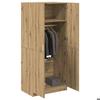 VidaXL Garde-robe chêne artisanal 80x52x180 cm bois d'ingénierie, placard, rangement pour vêtements, armoire en tissu, 855883