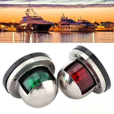 Bow LED Navigation Sailing Light LED Navigation Sailing Light  Marine Boat Plastic Red+Green W/Chrome Housing