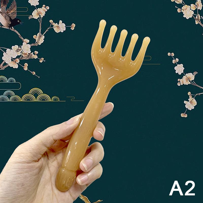 Resin Head Massager Scalp Gua Sha For Body Neck Leg Massage Five-Claw Head Scraping Stick Massage Scraping Claw Massage A2