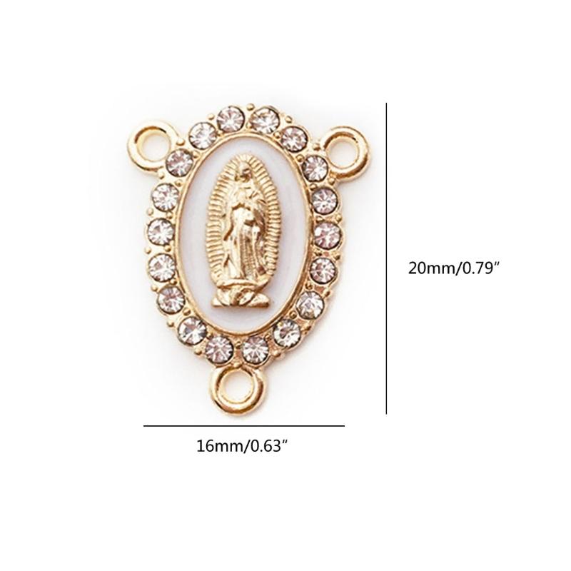 Virgin Mary Charms for Jewelry Making Enamel Mix Color Rhinestones Pendants for Jewelry Necklace Bracelet Making