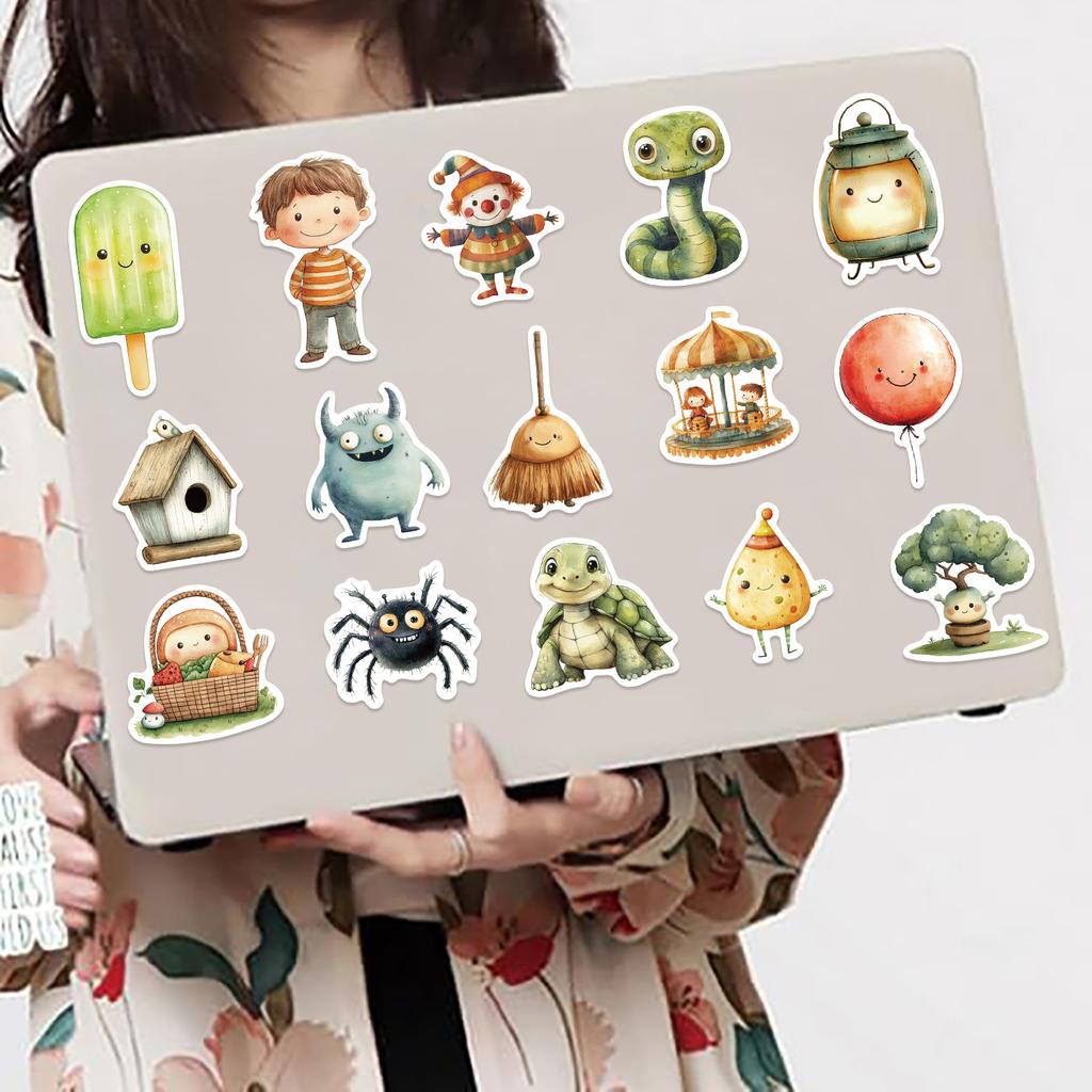 50 Stück Minimalistische Tiere Cartoon Graffiti Aufkleber Handy Gitarre Laptop Notizbuch Koffer Wasserbecher Wasserdichter Aufkleber Kinderspielzeug