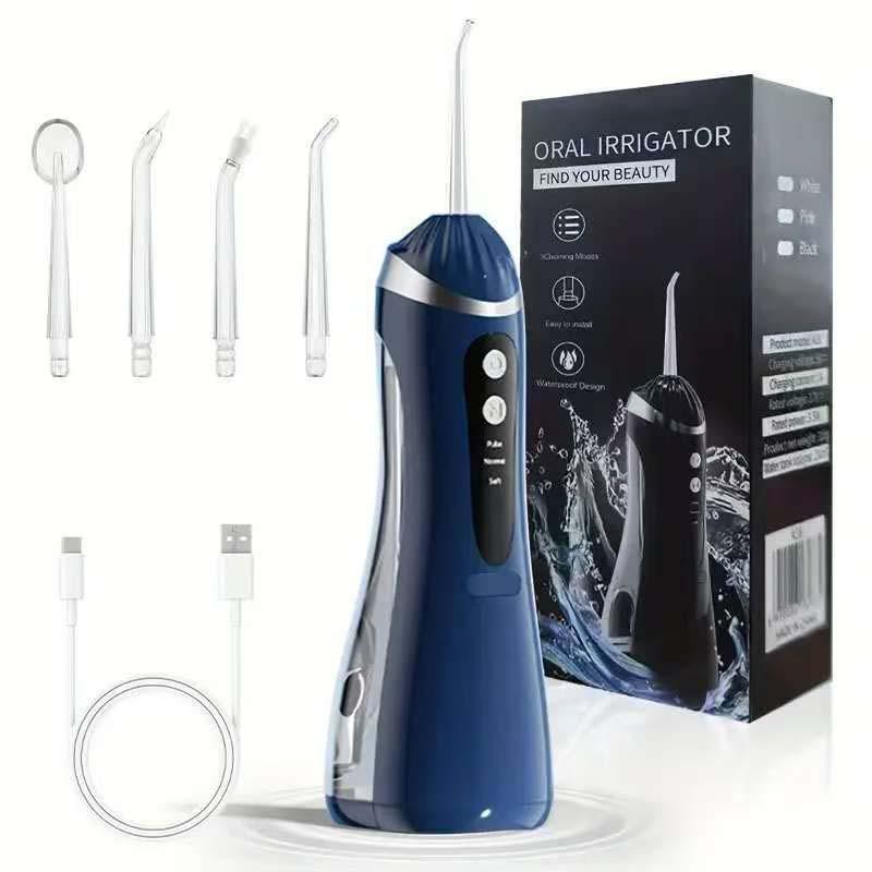Oral Irrigator 3 Cleaning Modes Portable Rechargeable Waterproof Ip65 Dental Water Flosserteeth Whitening Jet Floss 200Ml