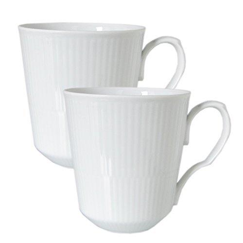 

Royal Copenhagen 2408 White Plain 043 Mugs, 370ml, Pair [Parallel Import]