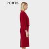 Ports Elegant Retro Vermilion Red Dress