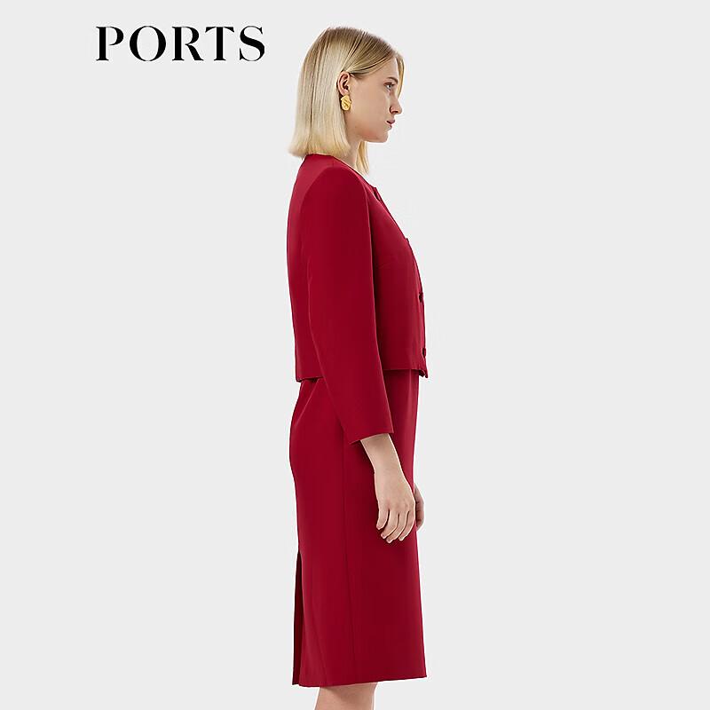 Ports Elegant Retro Vermilion Red Dress