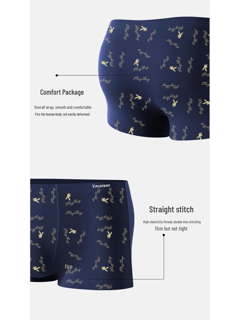 Playboy VIP Men's Plus Size Cotton Antibacterial Boxer Briefs