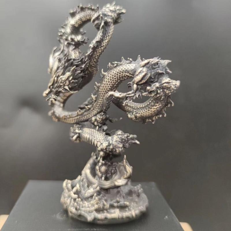11cm Messing Chinesische Drachen Casting Statue Tier Metall Figurine Home Decor Desktop Handwerk Skulptur Dekoration