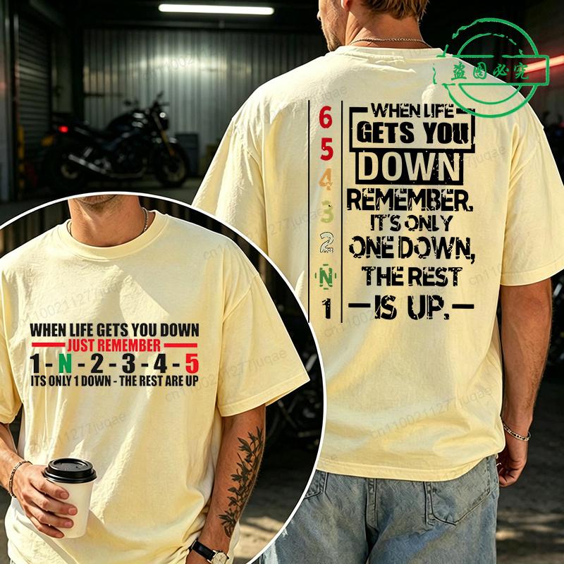 Summer New Unisexs Tshirt 1 Down 6 Up Motorcycle Print Casual Fashionable Tshirts Motorcycle Day Unisexs Tee Shirts Tops Gifts