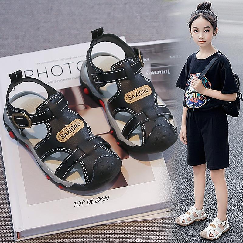 Zachte Zool Kinder Zomer Sandalen Jongens Meisjes Gesloten Teen Anti Stoot Strand Slippers Stijlvol