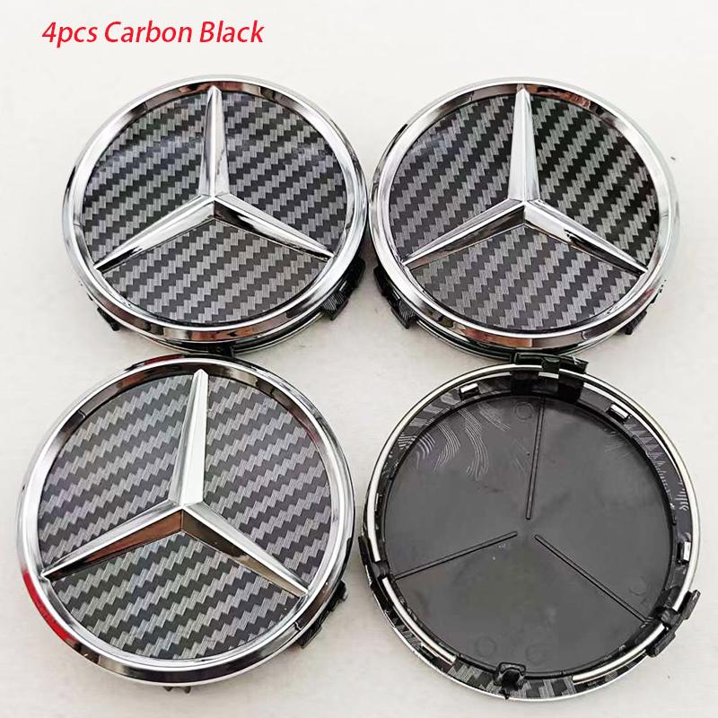 

4PCS 75mm Wheel Center Caps Hub Cover Emblem for Mercedes Benz C E S A B CLA GLA GLC GLB W204 W205 etc Rim Badge