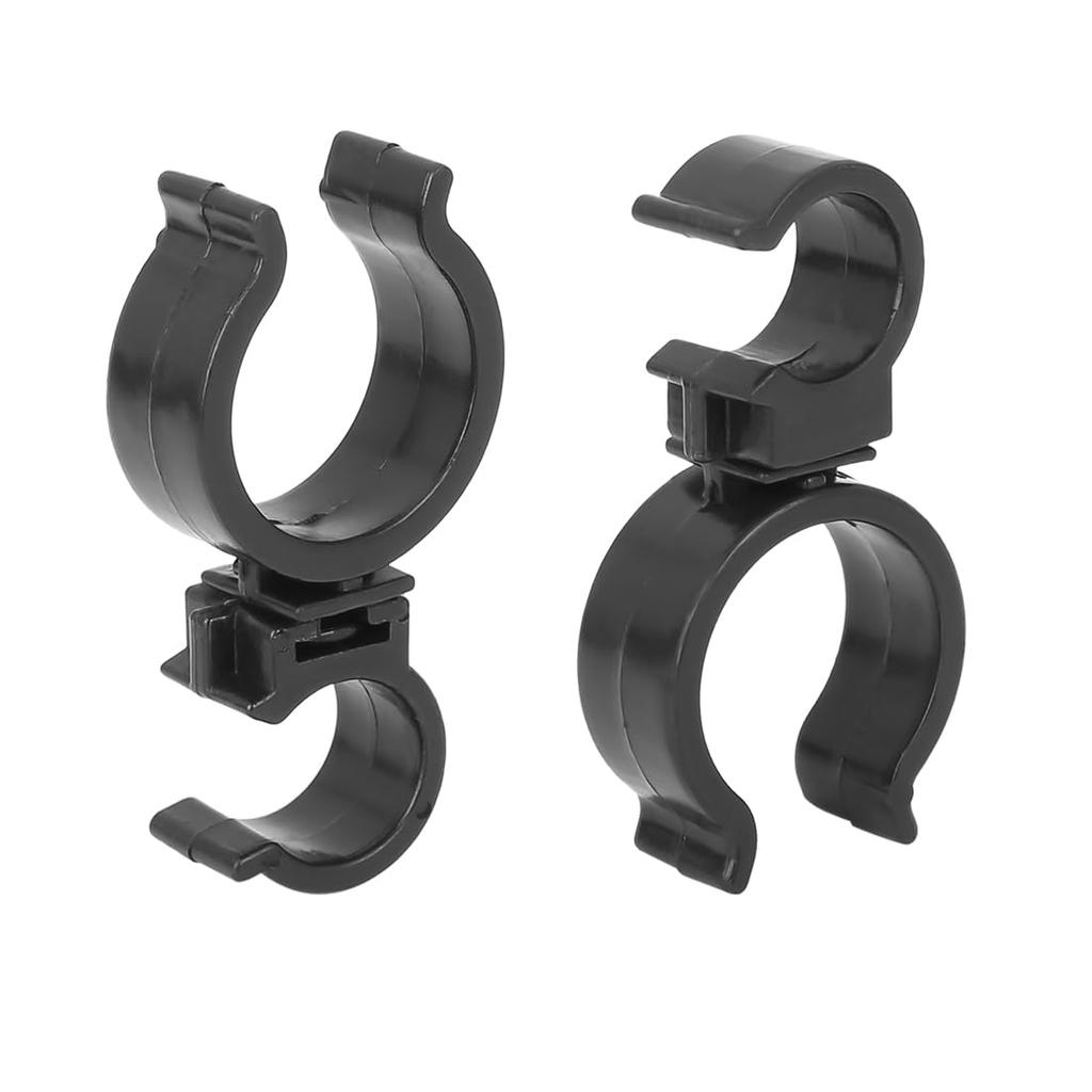 uxcell Pipe Clip Retainer 23.2x44.7mm Plastic Double Hole Holder Clamp Vehicle Fastener Black 5pcs