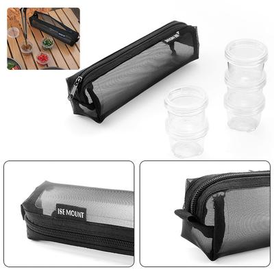Kit de temperos para acampamento com 5 frascos de temperos, recipiente de temperos portátil para viagem, bolsa de armazenamento de temperos para piquenique, cozinha, churrasco