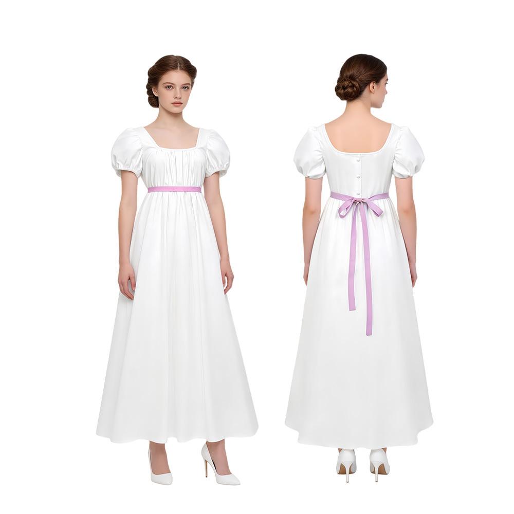 W Bridgeton Cos Dress Vintage Regency Dress High Waist Ball Skirt Victorian Dress Dress