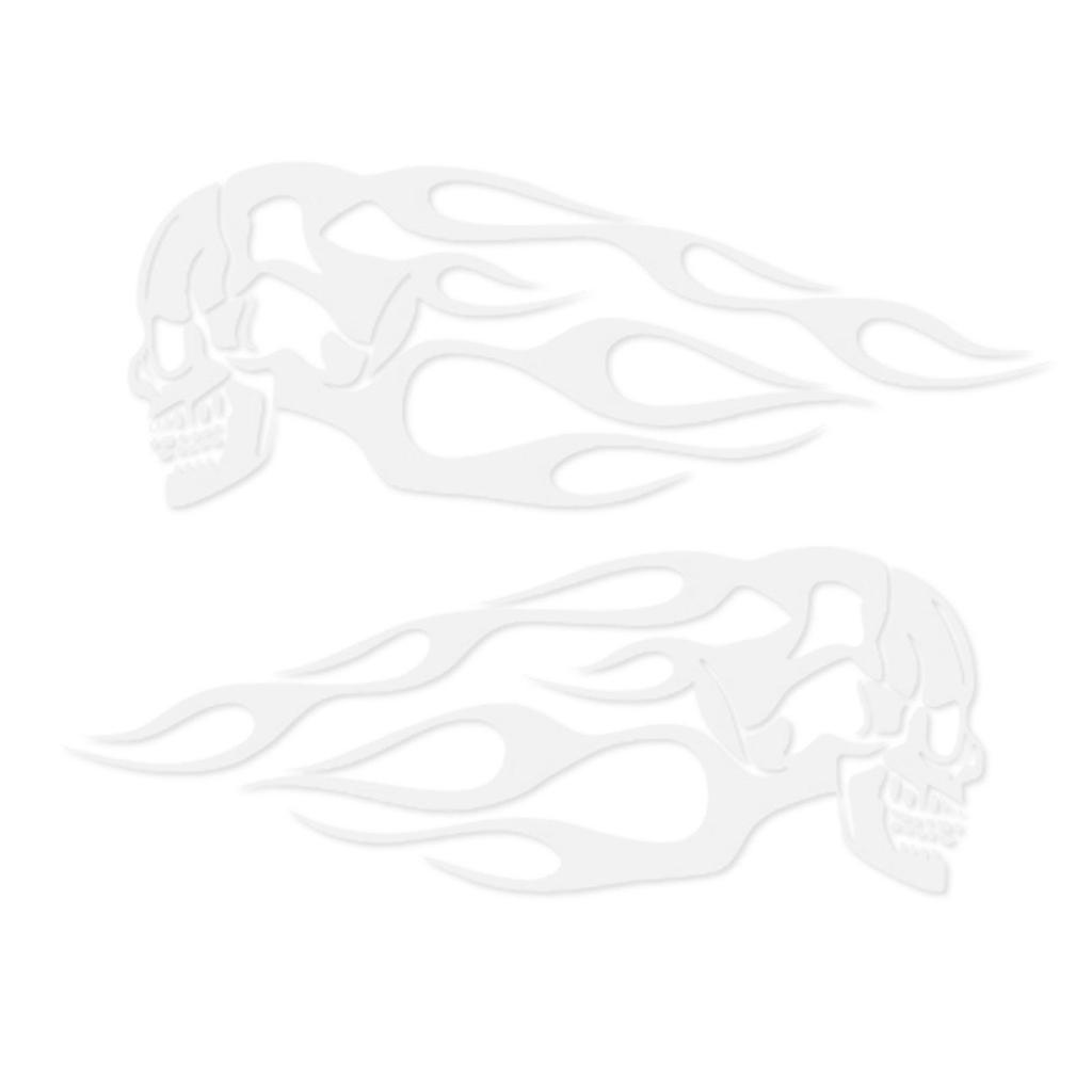 Motorcycle Oil Tank Stickers|Flame Skull Decals Kit for Motorbike Tank|Waterproof and UV Proof Deco