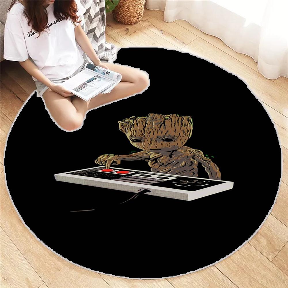 

Cartoon Groot Round Carpet Big Living Room Bedroom Home Decor Rug Floor Mat Non-slip for Kitchen Sofa Doormat Gift Decoration 80x80cm