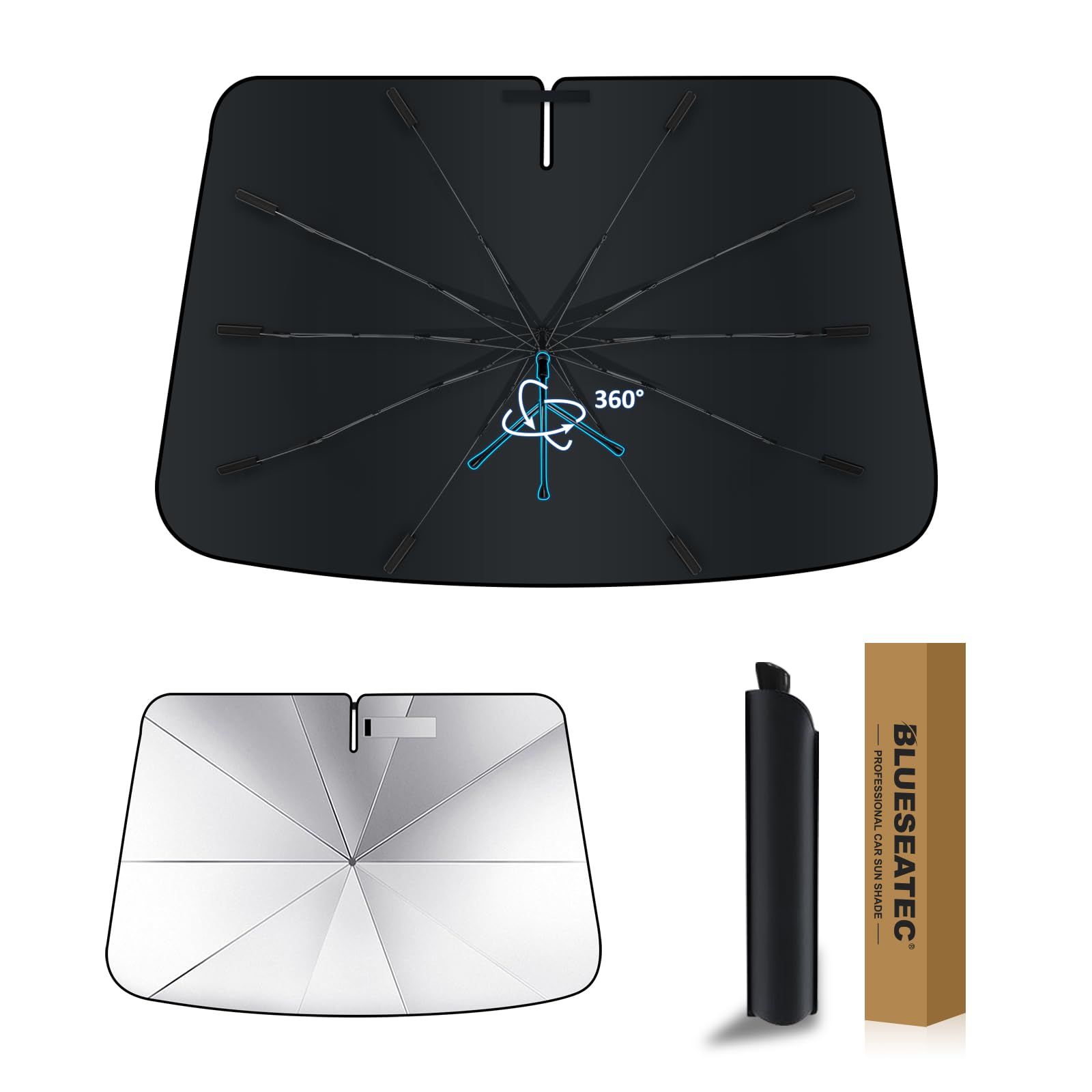 

Reinforced Toyota Aqua Windshield Umbrella UV Flexible Umbrella Light Easy Installation and Car Storage Bag [2025 Edition, 360° Rotation] (10 Series)